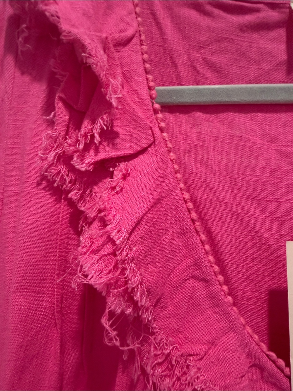 Hot Pink Ruffle-Trim V-Neck - Picture 2 of 2
